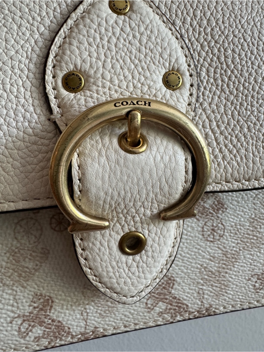 Coach Beat Cream and Gold Carriage Bag - Picture 2 of 14